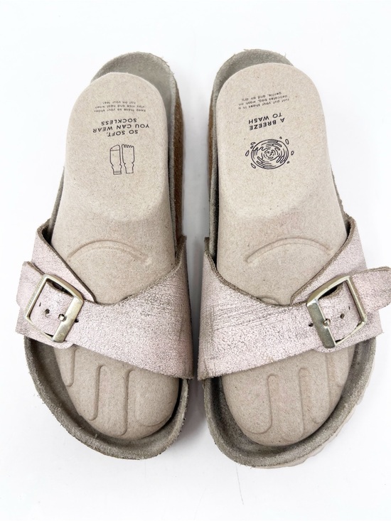 Birkenstock Shoes - BIRKENSTOCK MADRID BIG BUCKLE PINK METALLIC STRAP SLIP ON SANDALS WOMENS SZ 8